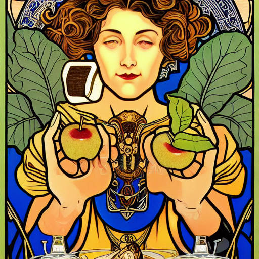 A woman holding two apples