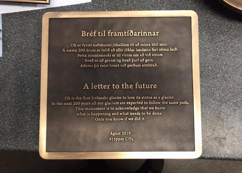 A bronze plaque.